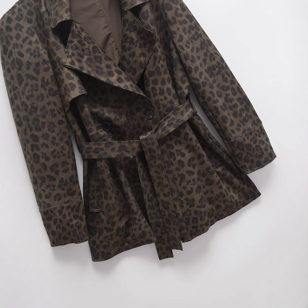 Orlisse - Trench court imprimé Leopard