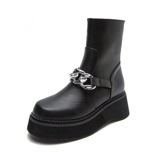 Orlisse - Bottes Moto Mi-hautes en Cuir