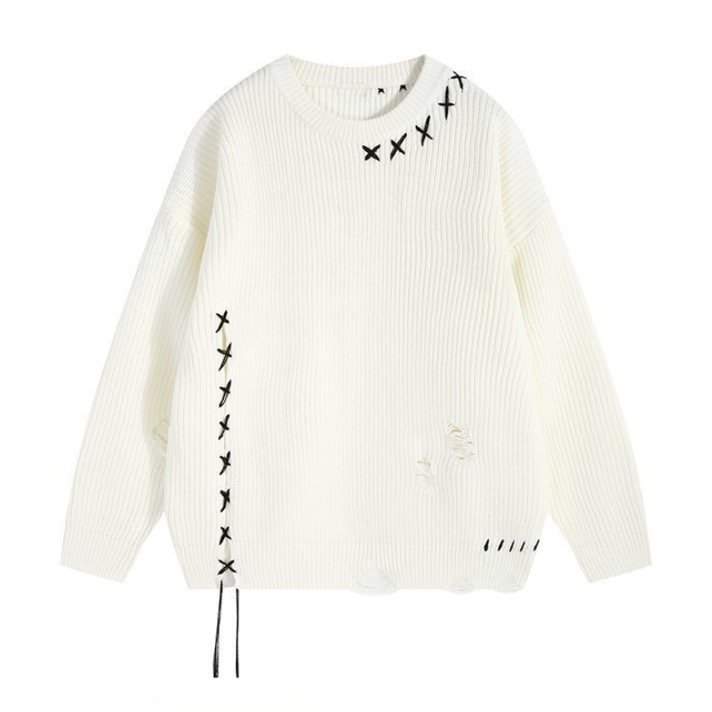 Orlisse - Pull Oversize en Tricot  Bi-Color