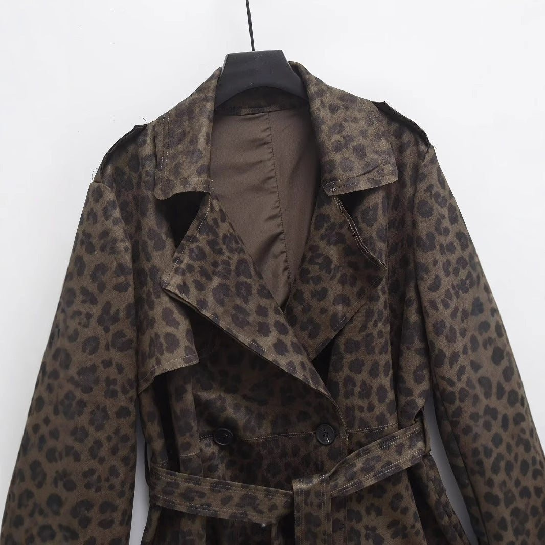 Orlisse - Trench court imprimé Leopard