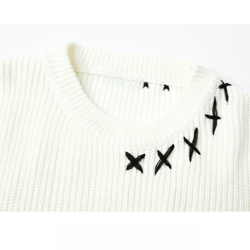 Orlisse - Pull Oversize en Tricot  Bi-Color