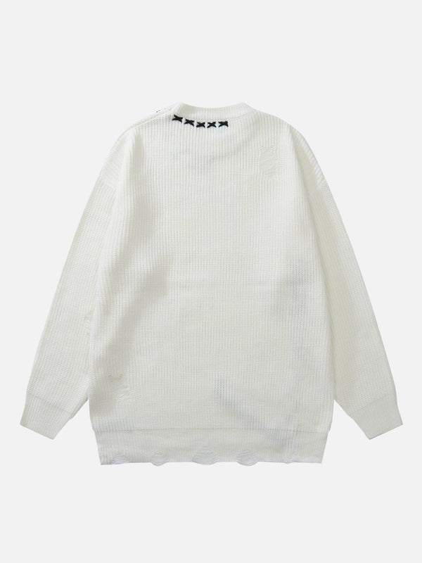 Orlisse - Pull Oversize en Tricot  Bi-Color